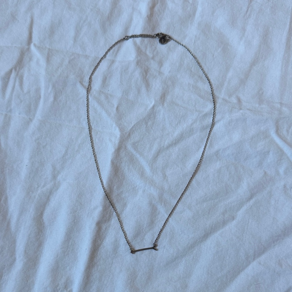 Stella & Dot Silver Bar Necklace